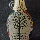 Hand Painted "Stained Glass" Tree of Life Glass Art Bottle