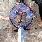 Handcrafted Wire Wrapped Tanzanite and Blue Aura Quartz Gemstone Tree of Life Pendant