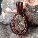 Handcrafted Wire Wrapped Turritella Agate Gemstone Pendant