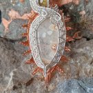 Handcrafted Wire Wrapped Solar Quartz and Peridot Gemstone Pendant
