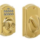 Schlage pushbutton electronic deadbolt with camelot design, SCH-BE365-CAM-505