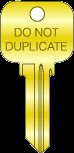 Neuter bow KW1 Kwikset key blank with Do Not Duplicate NE-KW1-DNP