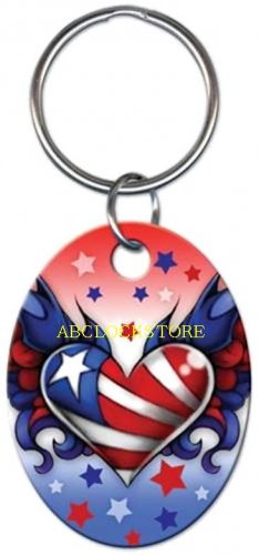 Tattoo Johnny USA Heart key chain KC-TJ2