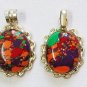 Manmade Colourful Turquoise Pendants set in Nickel Silver- Lot of 2