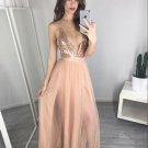 Unique V Neck Sequin Long Prom Dress,Cheap Evening Dress Long Formal Gowns HOT G6840