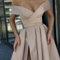 Sexy BluSexy Champagne Prom Dresses V-Neck Long Evening Dress Elastic silk-like stain