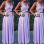 Beautiful Lavender Two Piece Chiffon Prom Dresses, Long Two Piece Evening Dresses