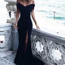Sexy Prom Dresses Off-the-shoulder Sheath Column Long Black Prom Dress Evening Dress