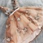 Unique Appliques V Neck Champagne Tulle Cute Homecoming Dress Graduation Dress Formal Gowns G3955