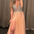 Charming A-line Long Prom Dress with Beading Evening Dress