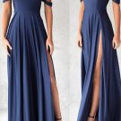 Gorgeous Navy Blue Prom Dresses Evening Dresses,Long Formal Gowns,Slit Party Dresses,Chiffon Dress