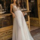 Sexy V-Neck Wedding dress Lace A-Line Backless Floor Length Bridal Gown Cheap