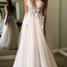 Sexy V-Neck Floral Prom Dress,Backless Prom Dresses,Upscale Custom Made Evening Dress W5940