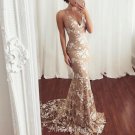 Sexy Mermaid V-neck Spaghetti Straps Backless Lace Prom Dresses Hot evening dresses G4898