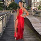 New Arrival Red Sexy Slit Prom Dresses, A-Line Backless Prom Dresses H2540
