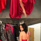 Backless Red Prom Dress with Slit Sexy Evening Dress Formal Dresses Cheap Prom Gowns G2598