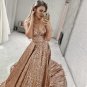Stylish V neck Sequins Long Prom Dress A-Line Evening Dress Formal Dresses Cheap Prom Gowns G2695