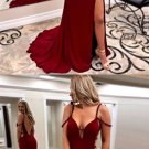 Blue Prom Dress Chiffon A-Line Prom Dresses Backless Prom Gown Formal Dresses Cheap Prom Gowns G2950