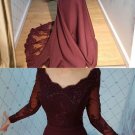 Lace Appliques Long Sleeves V-neck Mermaid Bridesmaid Dresses Formal Dresses Prom Gowns G5239
