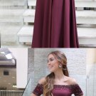 A-Line Off-The-Shoulder Long Prom dress Evening Dress Formal Dresses Prom Gowns G2650