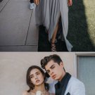 Simple Long Prom Dresses V-Neck Chiffon Evening Dress Cheap Prom Gowns G5589