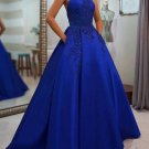 Royal Blue Long Prom Dress Blue Evening Dress Satin A-Line Prom Dresses Fashion Dress G2950