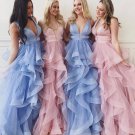 Bridesmaid dress Prom Gown V-neck Long Evening Dress Tulle Prom Dress Hot Formal Dress F2854