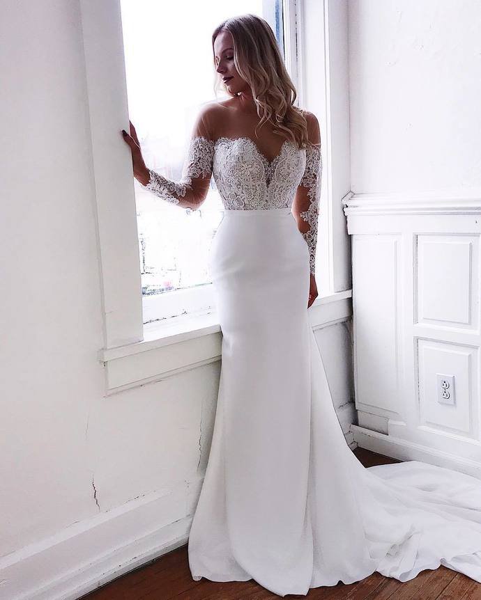 Sexy white Wedding Dress Chiffon Mermaid Prom Dress Long Evening Dress  G2580