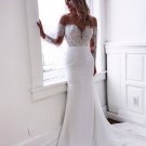 Sexy white Wedding Dress Chiffon Mermaid Prom Dress Long Evening Dress  G2580