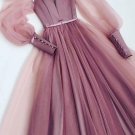 Pink sweetheart neck tulle long prom dress tulle formal dress Tulle Evening Dress G585
