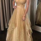 Champagne Tulle Long Prom Dress Formal Dress Sexy Evening Dress BG5741
