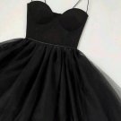 Spaghetti Straps Black Tulle Prom Dress Tulle Party Dress XE8741