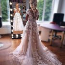 Lace Applique Ivory Beach Prom Dresses Lace Evening Dress MY954