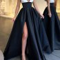 A Line V Neck Black White Prom Dresses V Neck Black White Formal Evening Dresses