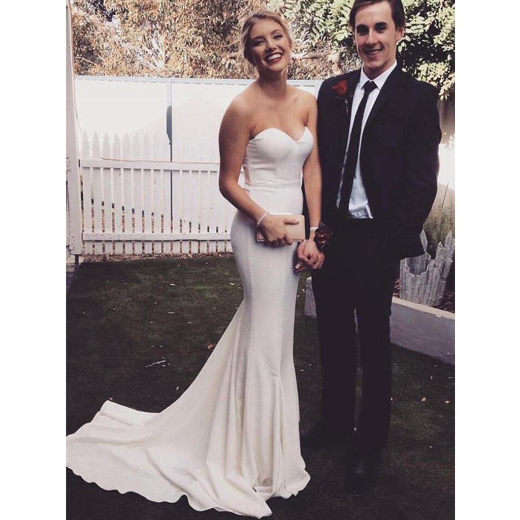 Simple Mermaid Sweetheart Long Cheap Prom Dress Formal Evening Dresses