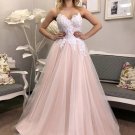 Sweetheart Pink Lace Prom Dresses Pink Long Lace Formal Evening Dresses