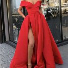 Off Shoulder High Slit Prom Dresses Formal Dresses Evening Dresses