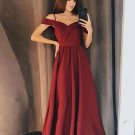 A Line Off Shoulder Burgundy Prom Dresses Burgundy Formal Dresses Evening Dresses