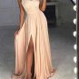 A Line Sweetheart Neck Champagne Lace Prom Dresses