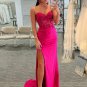 Sheath/Column Stretch Crepe Applique Sweetheart Sleeveless Sweep/Brush Train Dresses