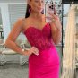 Sheath/Column Stretch Crepe Applique Sweetheart Sleeveless Sweep/Brush Train Dresses