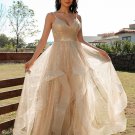 A-Line/Princess Ruched V-neck Sleeveless Floor-Length Dresses