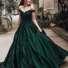 Ball Gown Off-the-Shoulder Sleeveless Floor-Length Lace Satin Dresses