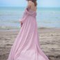 A-Line/Princess Chiffon Ruched Off-the-Shoulder Long Sleeves Sweep/Brush Train Dresses
