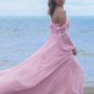 A-Line/Princess Chiffon Ruched Off-the-Shoulder Long Sleeves Sweep/Brush Train Dresses