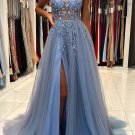 A-Line/Princess Silk like Satin Beading One-Shoulder Sleeveless Sweep/Brush Train Dresses