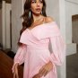 Chiffon Ruffles Off-the-Shoulder Long Sleeves Floor-Length Dresses