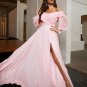 Chiffon Ruffles Off-the-Shoulder Long Sleeves Floor-Length Dresses