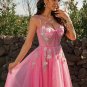 Tulle Applique Straps Sleeveless Floor-Length Dresses