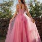 Tulle Applique Straps Sleeveless Floor-Length Dresses